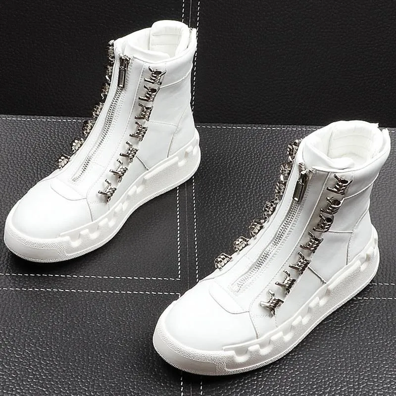 Уличные трендовые мужские туфли новинка металлическая мужская повседневная