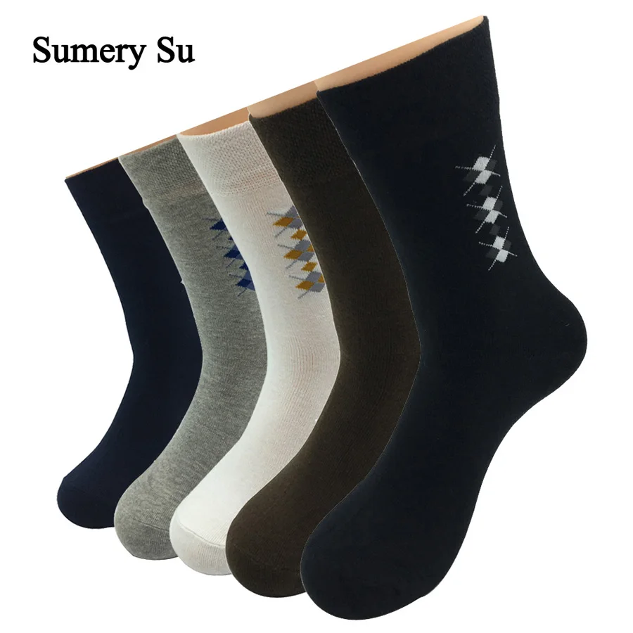 5 Pairs/Lot Business Socks Men Brand Fashion Cotton Breathable Comfortable Casual Socks Male Mens Sweet Gift Hot Sale