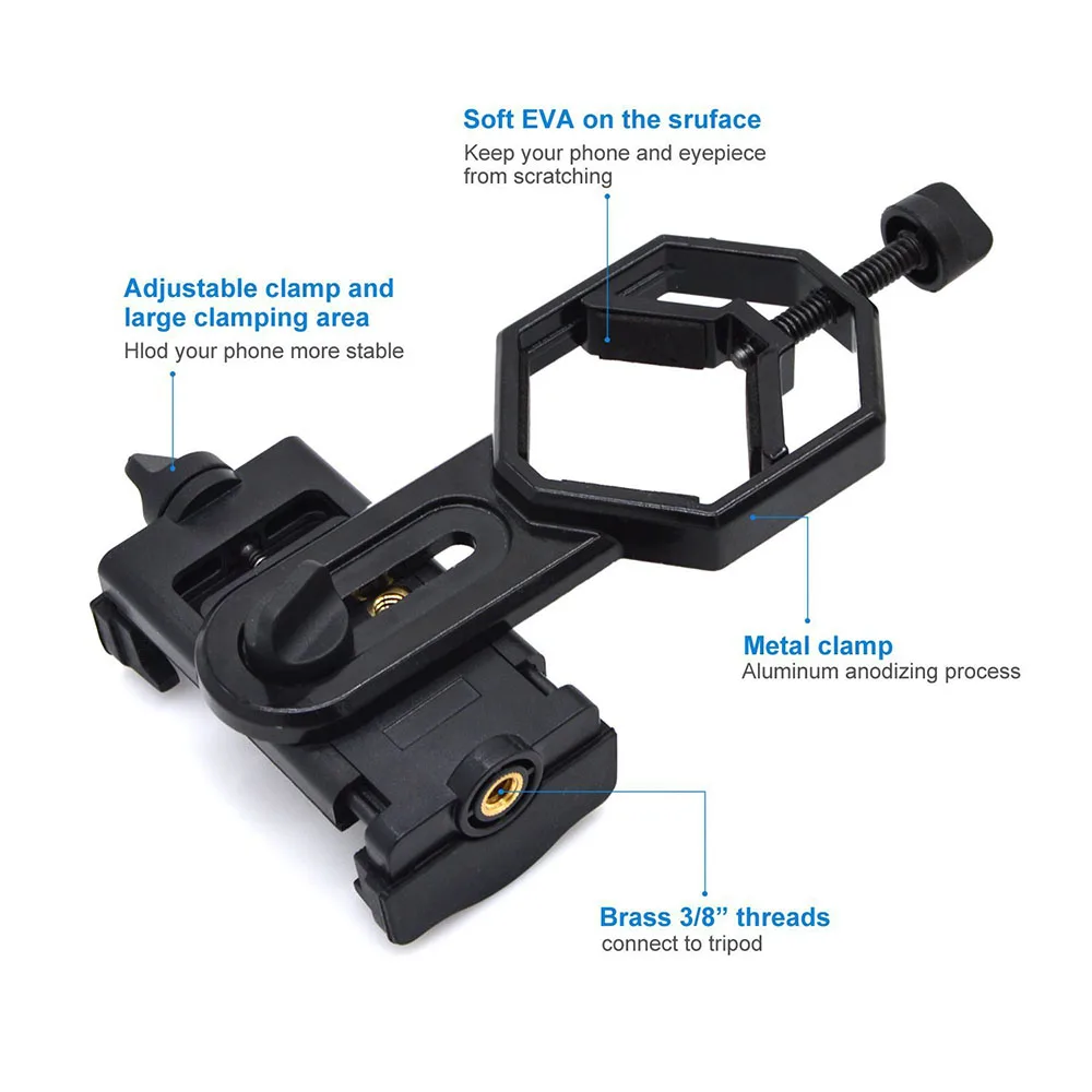 Cadiso Universal Cell Phone Adapter Mount Compatible with Binocular Monocular Spotting Scope Telescope and Microscope | Электроника