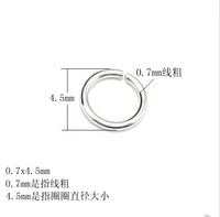 wholesale pure solid sterling 925 sliver accessories 100pcs real 925 silver open jump rings 4 5x0 7mm jump ring finding