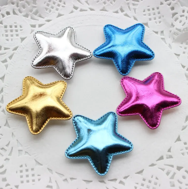 50 шт./лот Смешанная звезда Войлок пентаграмма ПУ кожа патч W/Мягкая войлочная