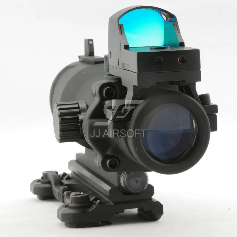 JJ страйкбол ACOG Стиль 4x32 область полное освещение w QD крепление и мини красный
