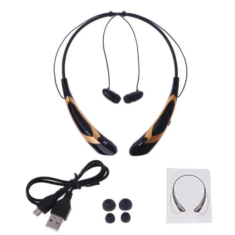 Новинка HBS760 Беспроводная Bluetooth V4.0 гарнитура с шейным ободком наушники-вкладыши спортивные с микро usb кабель для зарядки
