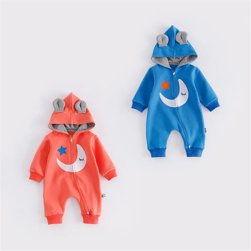 

1PCS Baby Romper Children Cute Rabbit Hooded Long Sleeve Jumpsuit Cotton Newborn Baby Rompers Kids Climbing Clothes