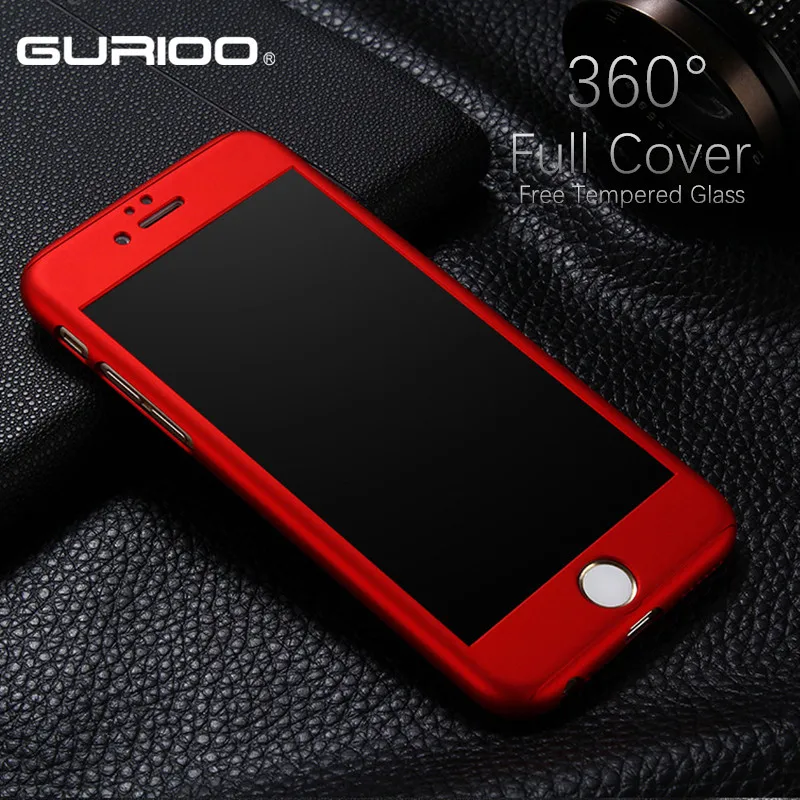 GURIOO 360 градусов полный защитный чехол для Apple iPhone 5 5S SE 6 S 7 Plus телефонные сумки PC