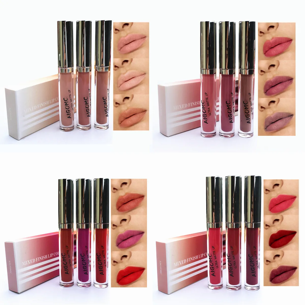 Водонепроницаемый матовый гладкий блеск для губ AIGOMC стойкий Косметическая