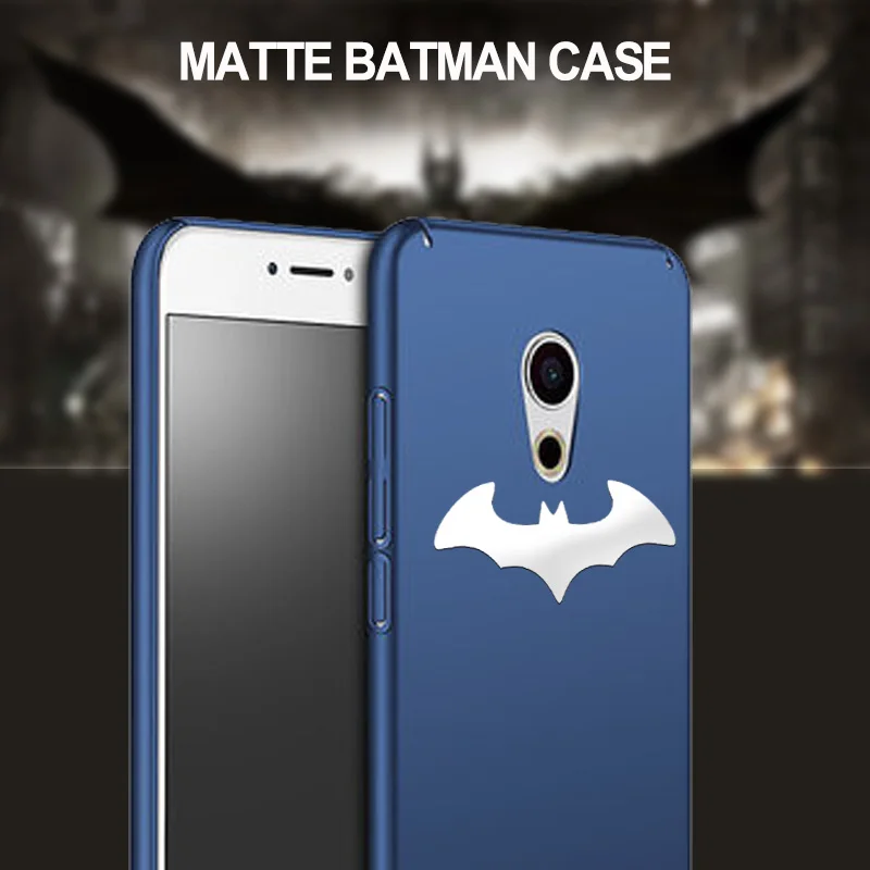 3D Silver Batman PC Case For Meizu 16 Plus Pro 16X 16S 16XS 15 7 X8 MX6 Meilan Note 9 8 M3S E2 Metal Matte Feel In Fitted |