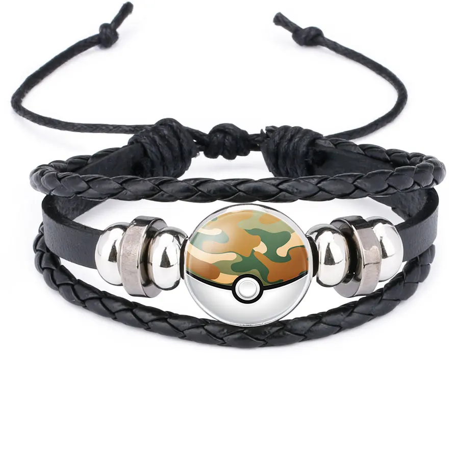Горячая продажа кабошон стекло Pokemon Pokeball браслет Карманный Монстр обертывание