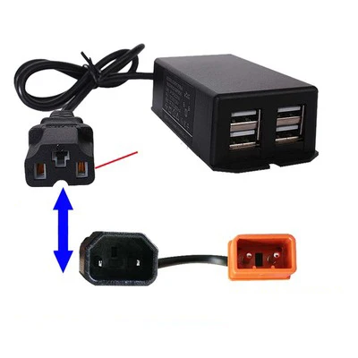 charger round pin EBike USB быстрое зарядное устройство для мобильного телефона на 5 В 2A 3A 4.5A автомобиль 12 в 24 в 36 в 48 в 60 в 72 в электрический велосипед T тип видео DC2.5 разъем c14 - Цвет: charger round pin