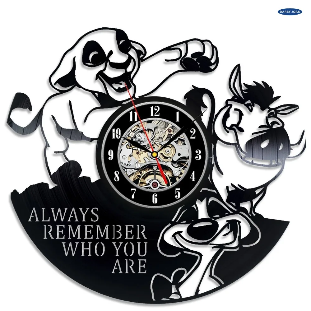 часы на стену Большие настенные Король Лев Симба Виниловая пластинка обои saati Reloj