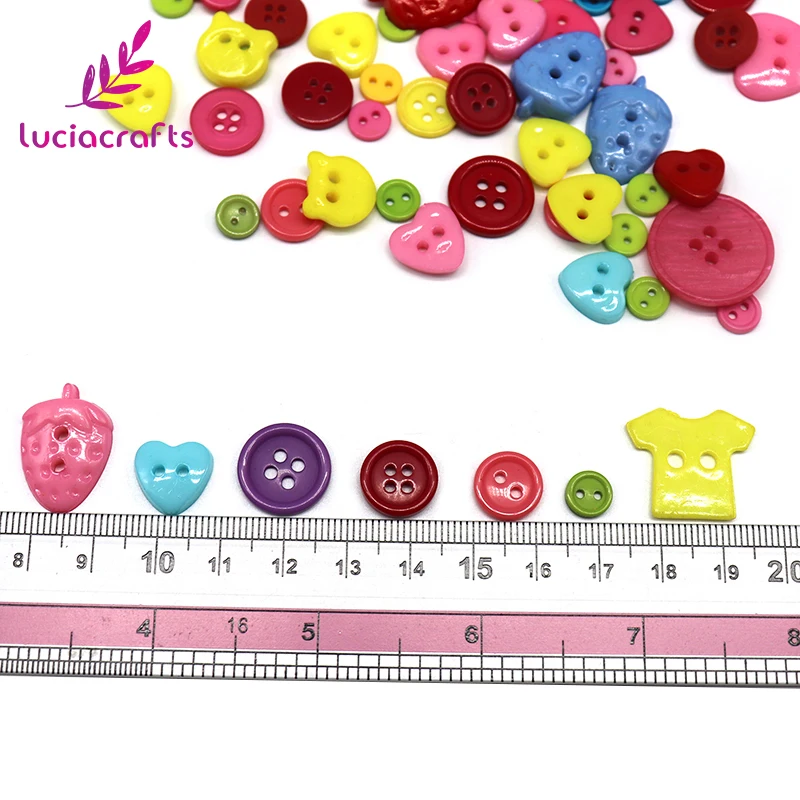 Lucia crafts Appr: 20 г смешанный произвольно деревянные пуговицы из смолы DIY Швейные плоские с оборота пуговицы, аксессуары для одежды E0102