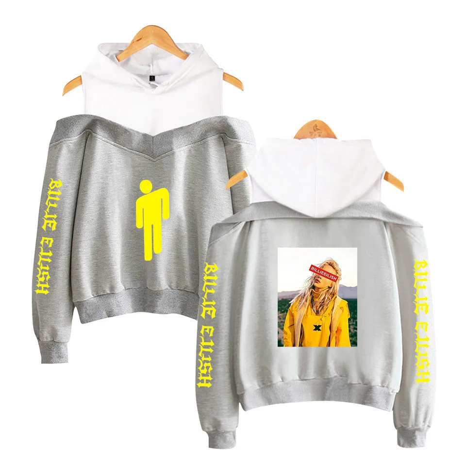 GKGZ 2019 Billie Eilish толстовка женская с открытыми плечами и принтом толстовки одежда