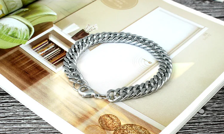 Мужские и женские вечерние браслеты браслет цепочка из нержавеющей стали 4 мм в