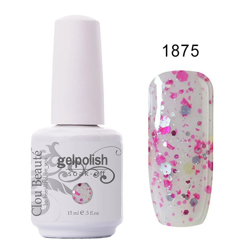 Clou Beaute Bling Блеск УФ-гель для ногтей Vernis Полупостоянный лак для ногтей замочить от телесного розового французский маникюрный лак - Цвет: 1875