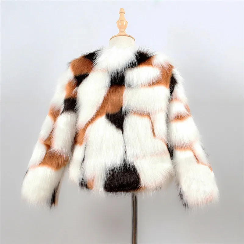 Норковые пальто для девочек Новинка 2017 года модное Яркое с искусственным мехом