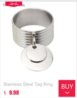 Engraving big wide Gold Color Plain Band Midi customizing brand finger rings with round metal charm tag customized bague