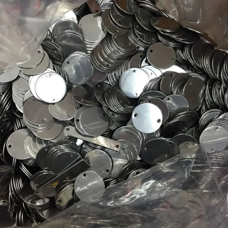 100% нержавеющая сталь 20/30 мм круглые пустые штамповочные бирки Подвески Круглые