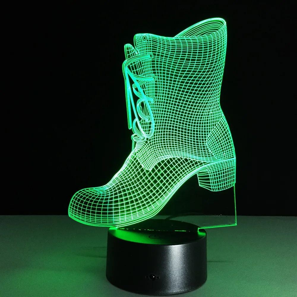3D обувь Led Lampara Lava спальня домашний декор настольная лампа настроение 7 цветов
