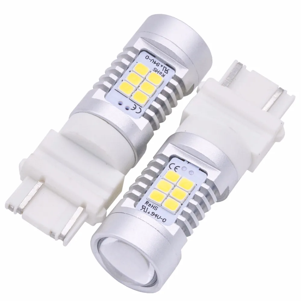 2 шт. 100 Вт 3155 3157 3157a 3457a белый светодиодные лампы 2835 42smd 12 В объектив LED указатель