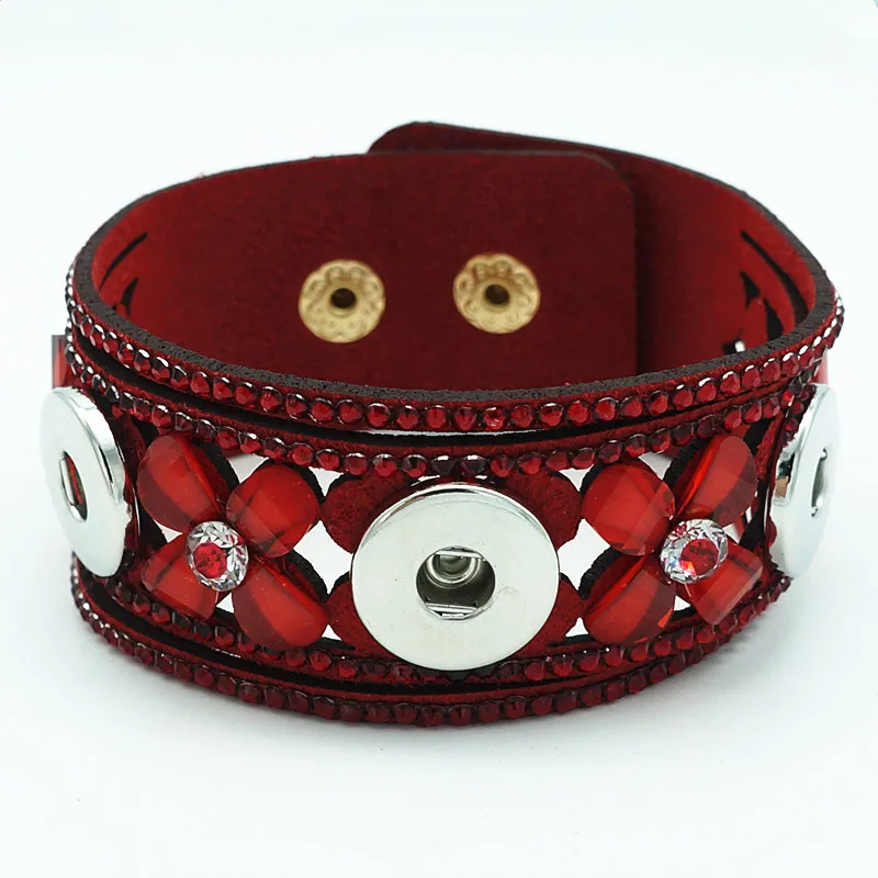 Новинка SE0129 модный многослойный браслет из кожи с кристаллами в фолк 18 мм