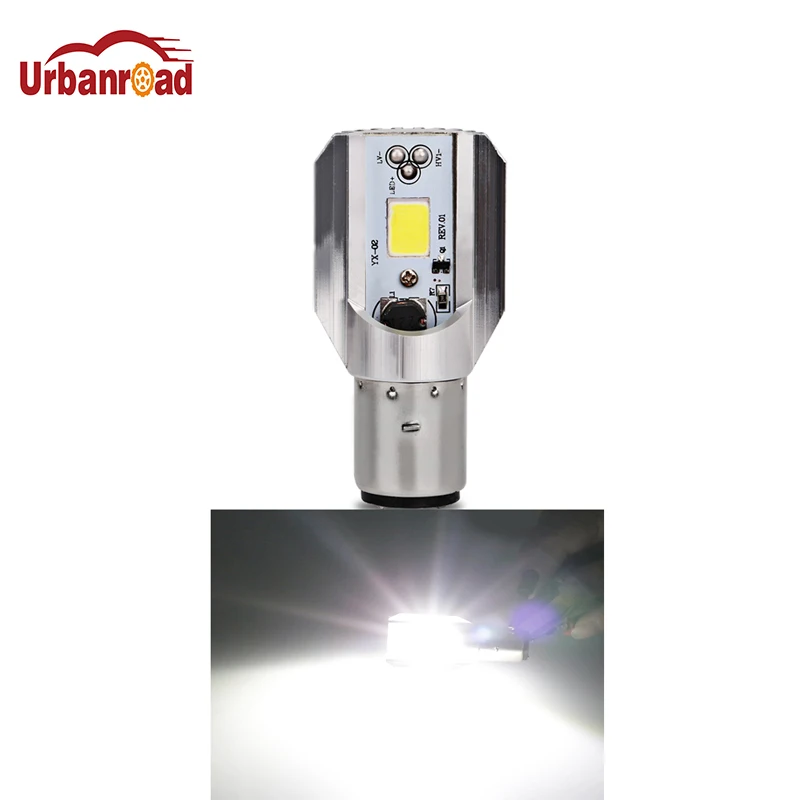 Urbanroad 1 шт. светодиодные лампы для мотоцикла H6 12v 6000k led Ba20d ближнего и дальнего