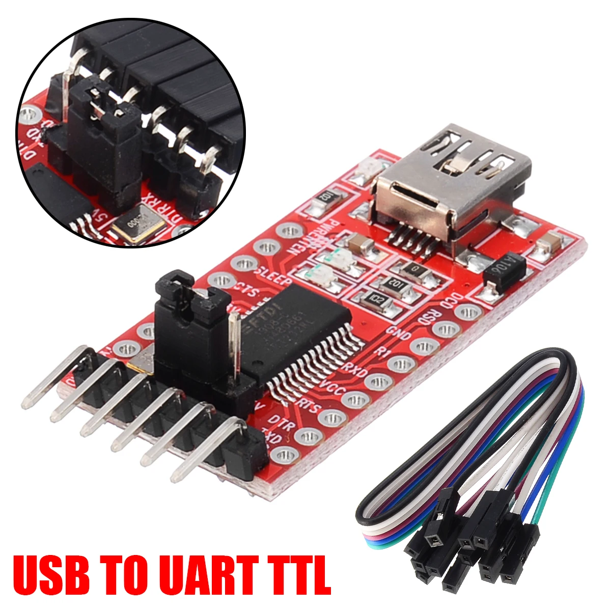 New High Quality USB To TTL Serial Module FTDI FT232RL USB 3.3V 5V To TTL Serial UART interface Converter Adapter Module