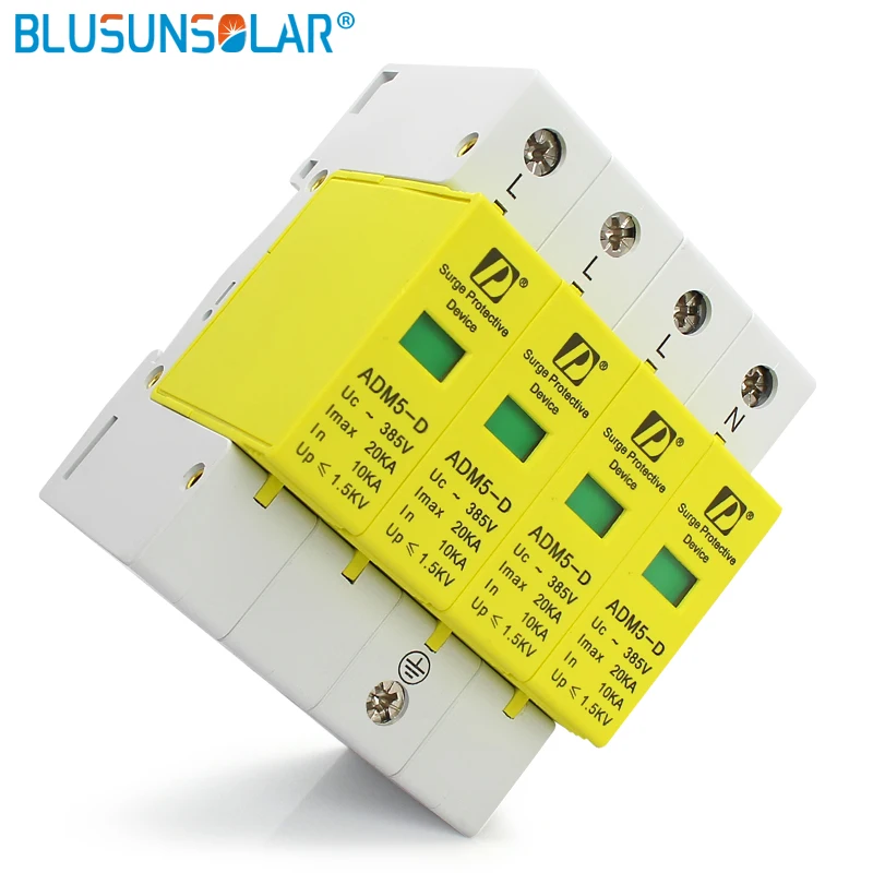 Качественный бытовой 4P 20KA 110V 220V 380V AC Din Rail SPD Anti lightning защита от скачков