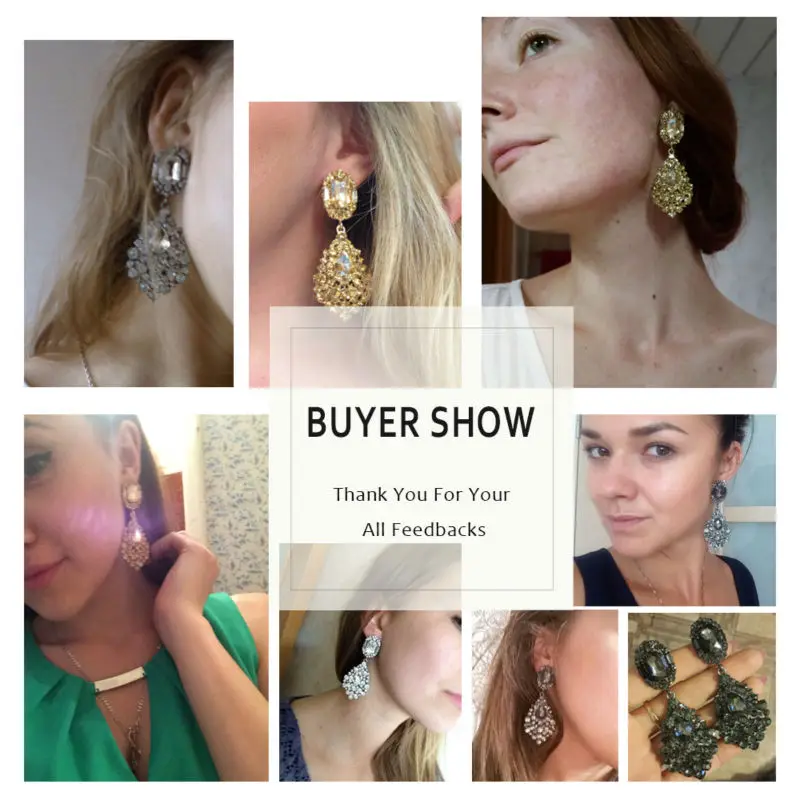 Серьги-подвески женские VEYO с кристаллами полностью из страз