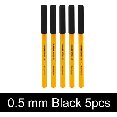 5pcs Black LifeMaster Шнайдер Топы 505F Желтый корпус супер большой объем чернил шариковая ручка черный/синий/красный Пишущие принадлежности - Цвет: 5pcs Black