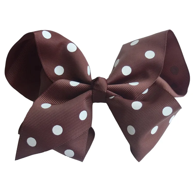 850 Brown 6 шт 4 дюйма горошек волосы луки для маленьких девочек Заколки для волос заколки для волос аксессуары шпилька Головные уборы лента для волос Луки заколки - Цвет: 850 Brown