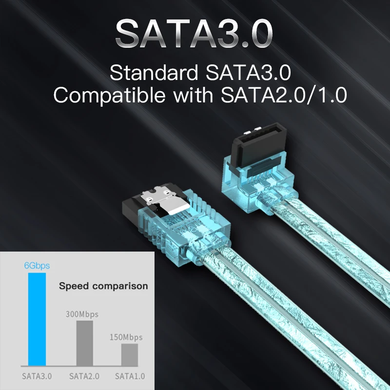 Фото Vention Sata 3,0 7pin кабель для передачи данных супер скорость SSD HDD Sata III правый угол жесткий диск для ASUS Gigabyte MSI материнская плата 0,5 м №3