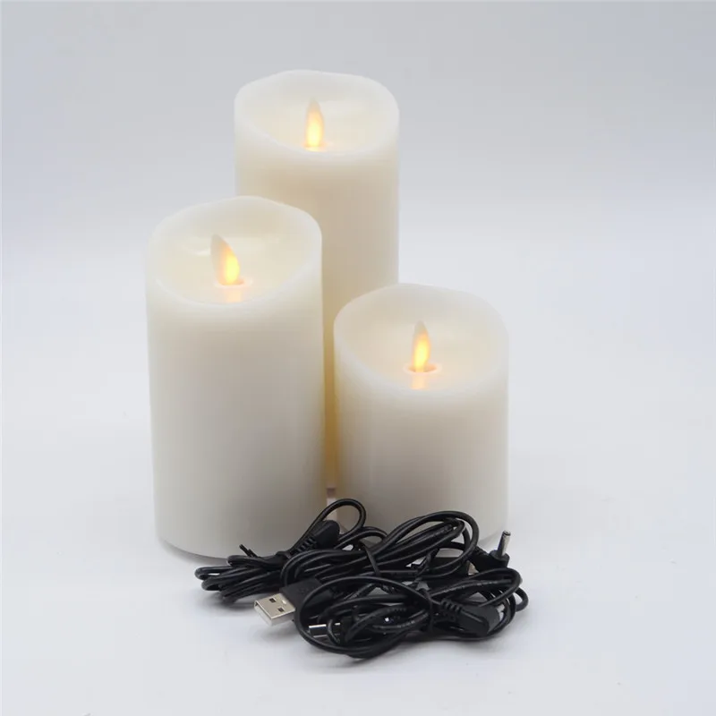 Шт. 3 светодио дный шт. Перезаряжаемые LED Беспламенного Свеча Свет дистанционное