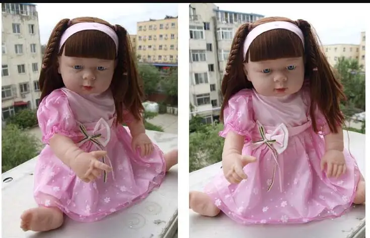 

52 CM Baby Kids Reborn Baby Doll Soft Vinyl Silicone Lifelike Laugh Cry Newborn Baby Dolls Toy for Boys Girls Birthday Gift