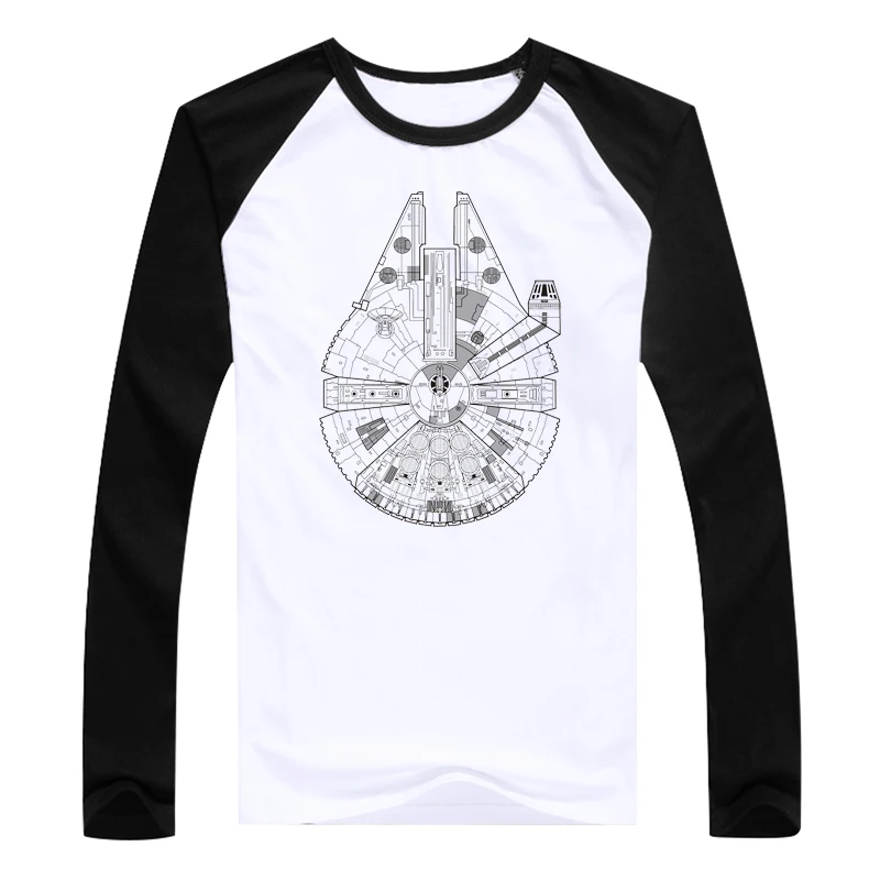 Мужская футболка Звездные войны брендовая хлопковая с длинным рукавом реглан