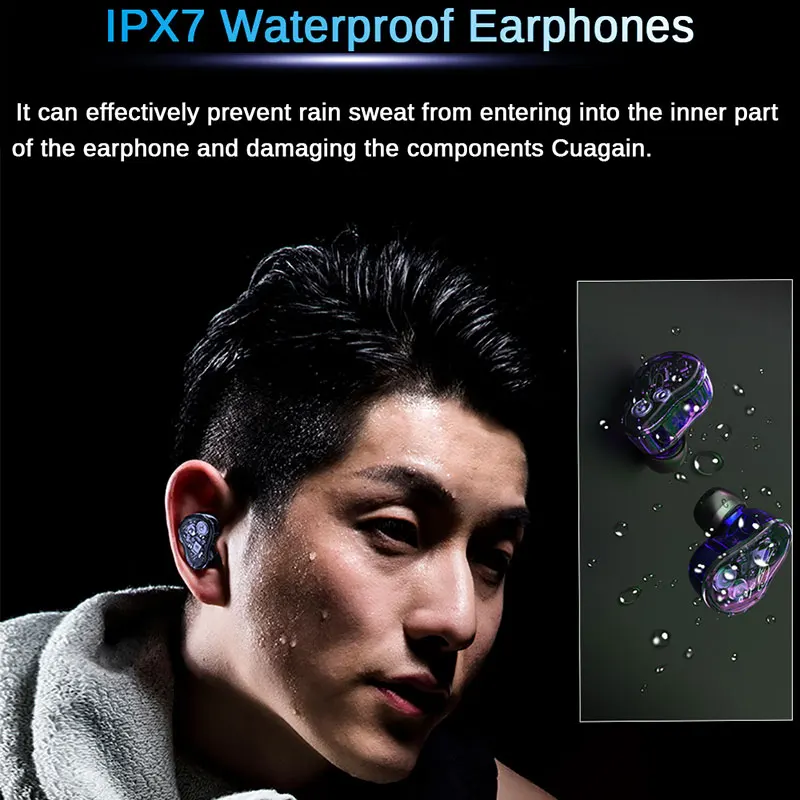 True Bluetooth 5 0 наушники вкладыши TWS с Беспроводной Headphons IPX7 Спорт Handsfree 6D стерео