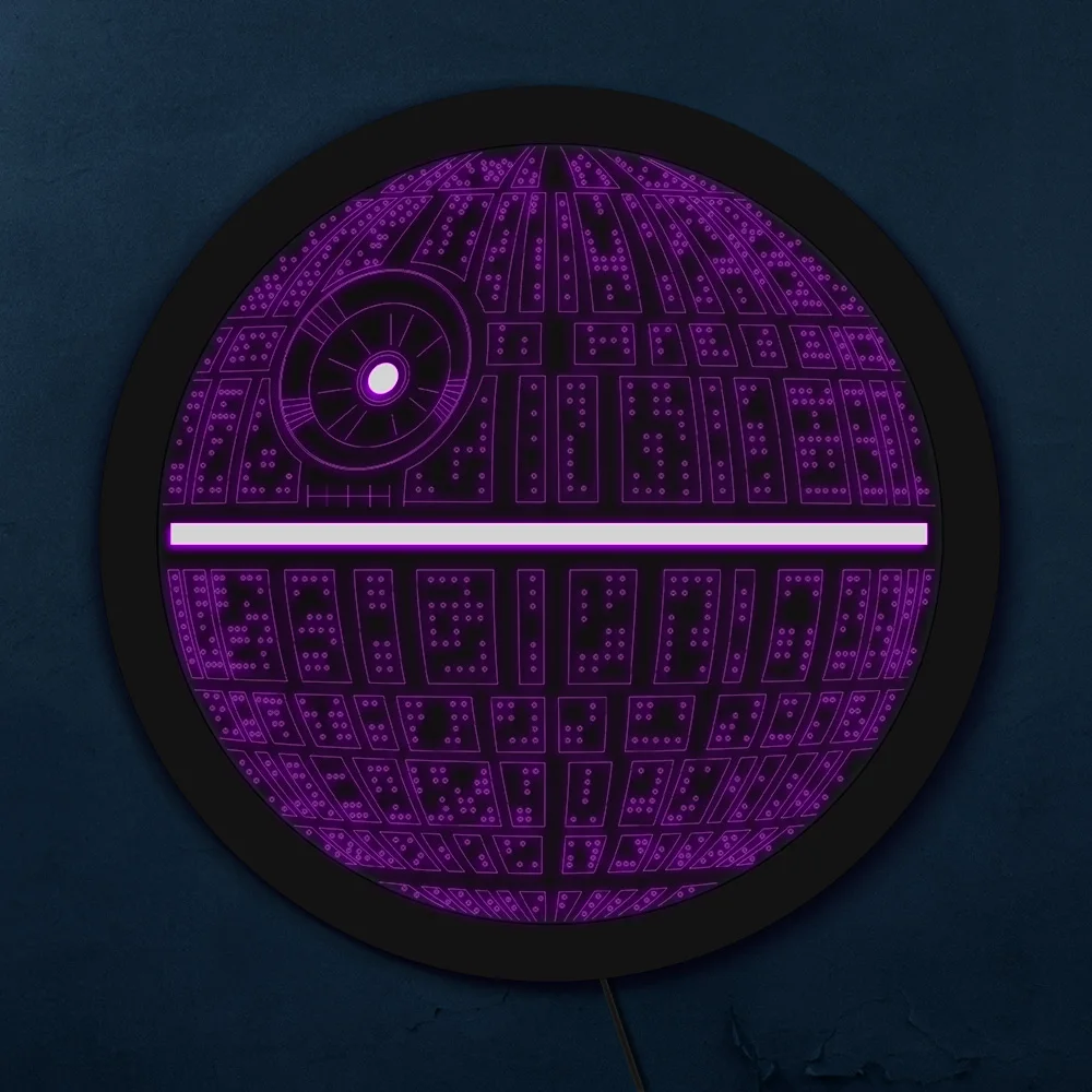 Светодиодная неоновая вывеска Death Star Настольная декоративная подсветка с 3D