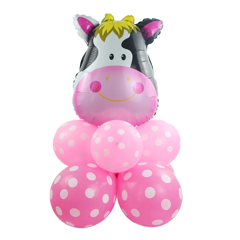 10pcs Balloons 1 Набор воздушные шары из фольги в виде головы животного тигра обезьяны льва гелиевые шары стенд День Рождения Вечеринка ферма тема латексный Декор поставки детские игрушки - Цвет: 10pcs Balloons