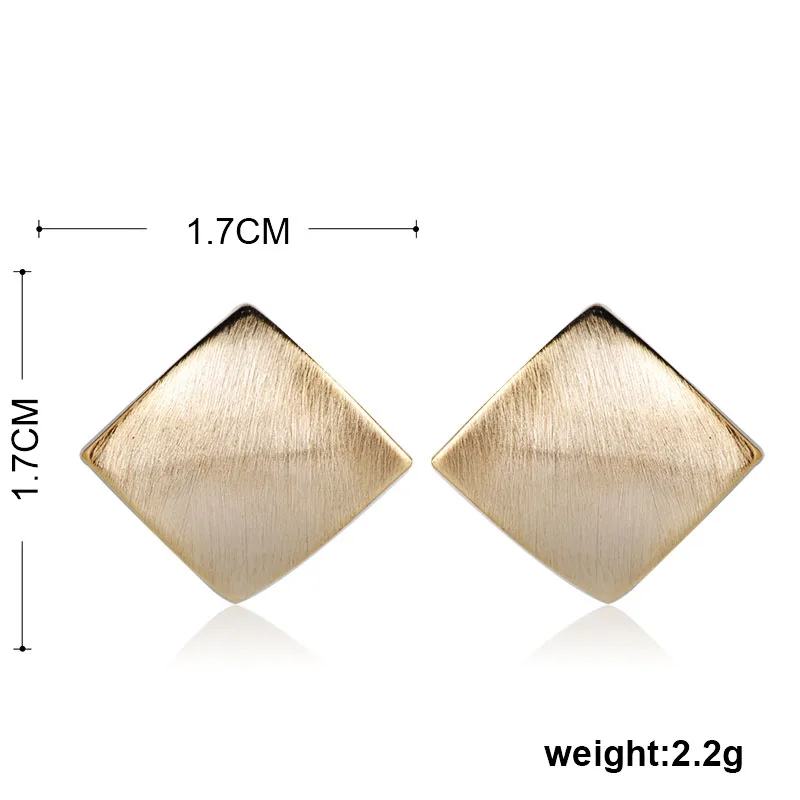 Blucome классические квадратные маленькие серьги гвоздики золотого цвета медные