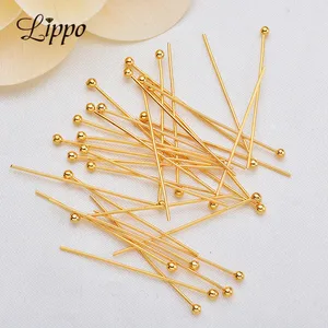 Булавки с золотой шариковой головкой для изготовления ювелирных изделий, 100 шт., длина 30 мм