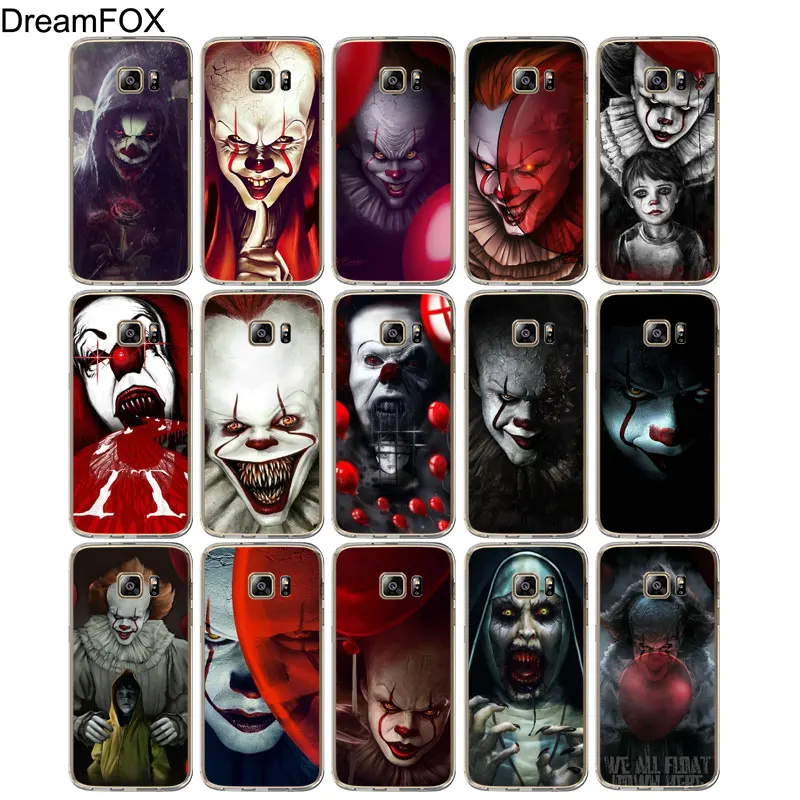 DREAMFOX M124 Pennywise Clown Horror Soft TPU Silicone Cover Case For Samsung Galaxy S5 S6 S7 S8 S9 S10 5G S10E Lite Edge Plus |