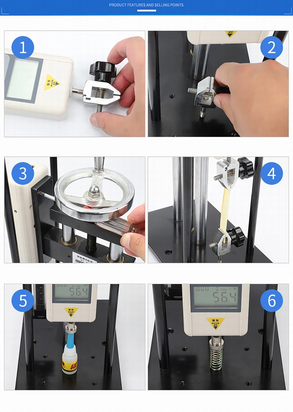 Вертикальный спиральный измеритель силы цифровой с цифровым дисплеем |