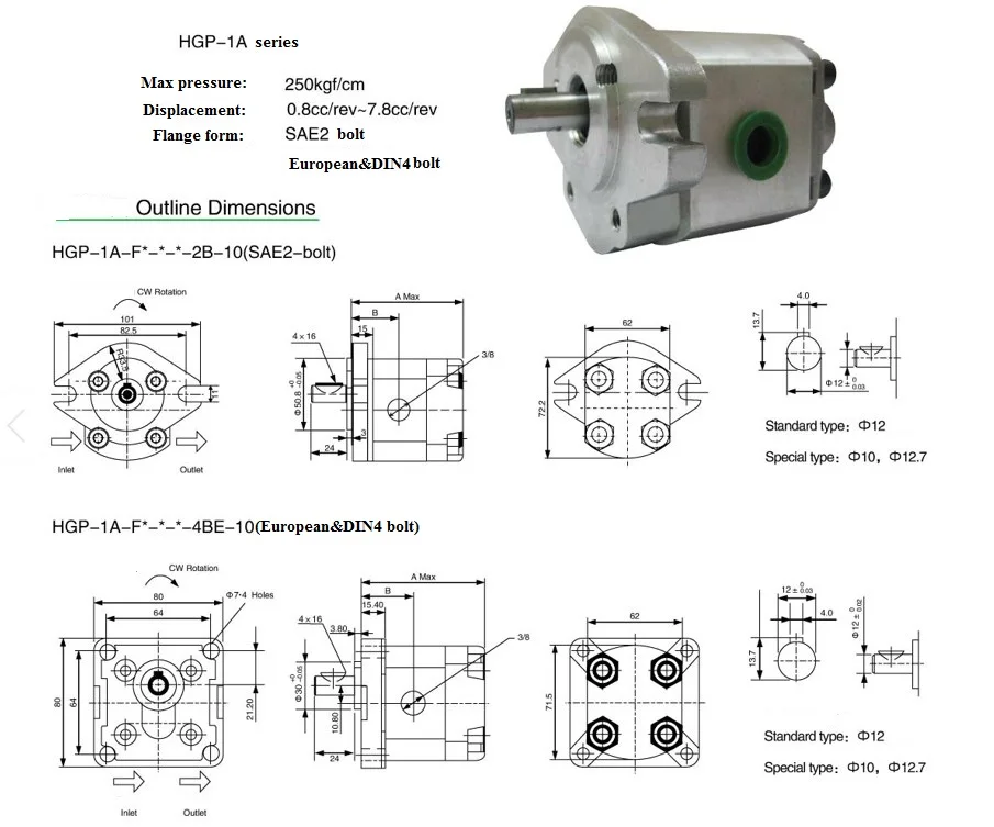 Гидравлические Шестеренные насосы HGP-1A-F6R HGP-1A-F8R масляный насос высокого давления для перекачки масла HYDROMAX производителей алюминиевого сплава