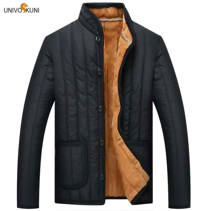 UNIVOS KUNI новинка 2019 мужское теплое пальто на зиму и осень повседневное бархатное