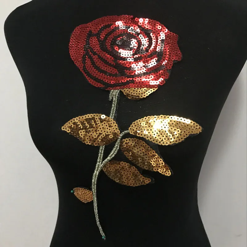 3D розы блестки Железный патч винтажная вышитая ткань свитера с аппликацией