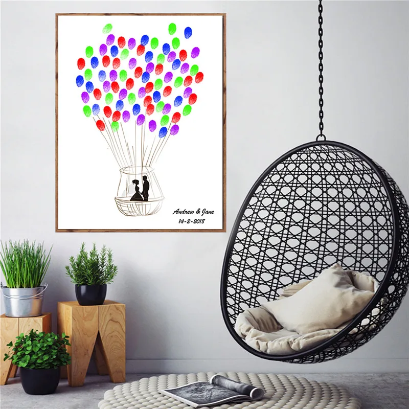 Отпечатков пальцев картины Гостевая книга домашнего декора любовник шар