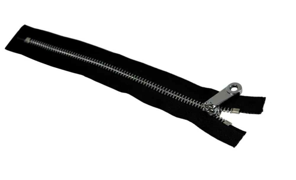 #5 белая молния 25 см Серебристые зубы черная ткань металлическая для шитья сумка