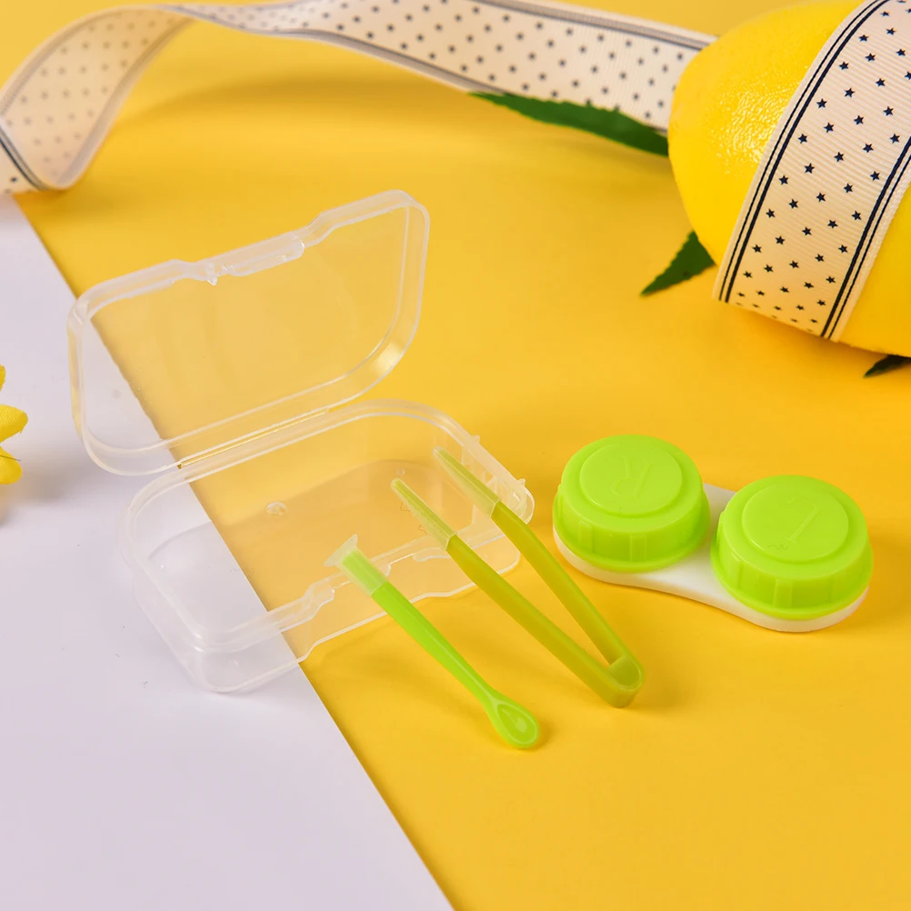 1 шт. прозрачный Карманный пластиковый чехол для контактных линз|container holder|lens case