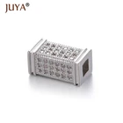 Высокое качество Прямоугольная форма Micro Pave CZ Стразы DIY Perlas для мужчин женщин Изготовление ювелирных изделий Золотые Трубки разделительные бусины оптовая продажа