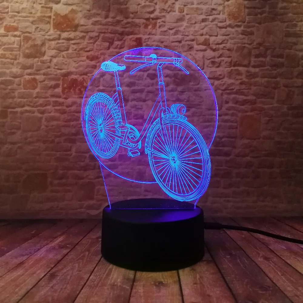 Cool Luminaria 3D велосипедный стол Светодиодные ночные светильники велосипед 7 цветов