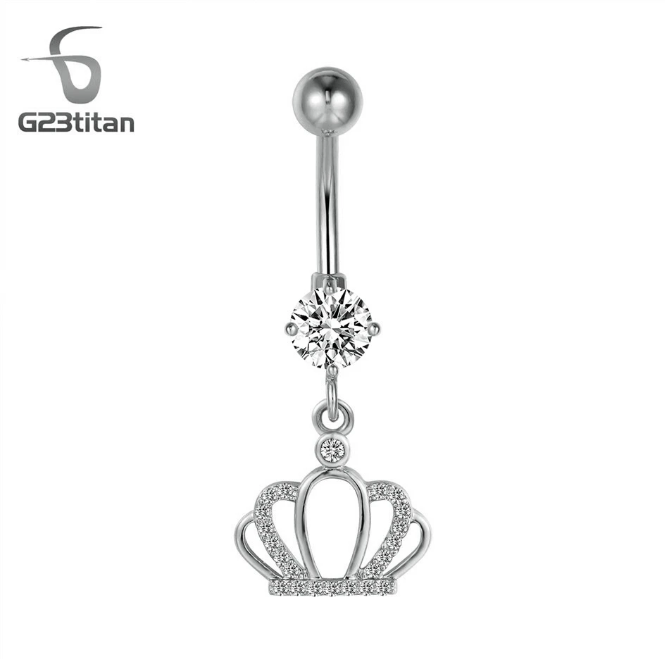 Модное Ювелирное Украшение для пупка с кристаллами 14 г титановая Штанга пирсинг